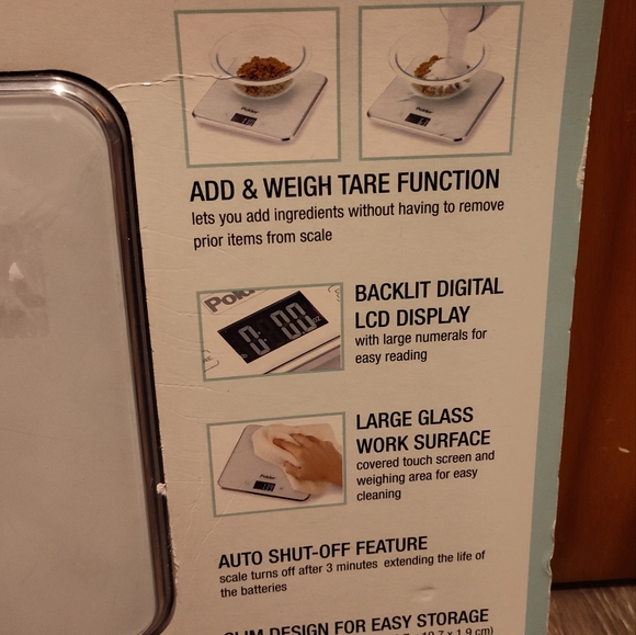 NWT!! POLDER Slimmer Digital Kitchen Scale - Picture 3 of 8
